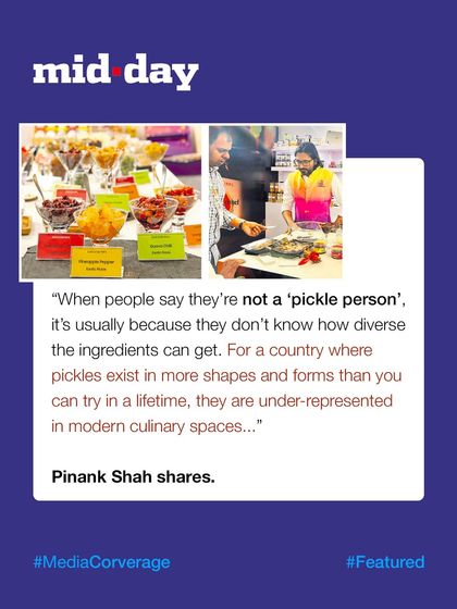 We were grateful to be featured in Mid-day for our Fermentation event. Our founder, Pinank Shah, shared his thoughts on the diversity of Indian pickles.