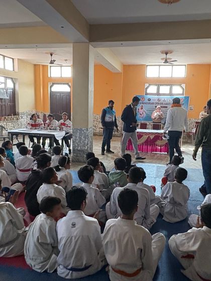 A view of the students and audience during one of our organized karate events.