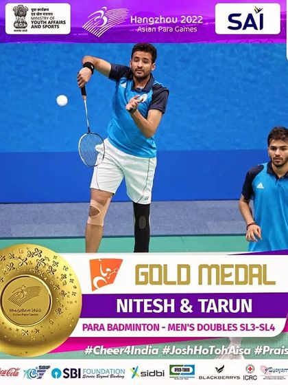 So proud of my mentor, Tarun Dhillon, winning the Gold Medal at the Asian Para Games. His success is a huge inspiration for the entire para-sports community I work with.