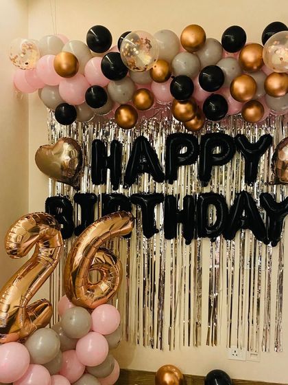 A detailed shot of the 26th birthday balloon arrangement, perfect for capturing memorable photos.