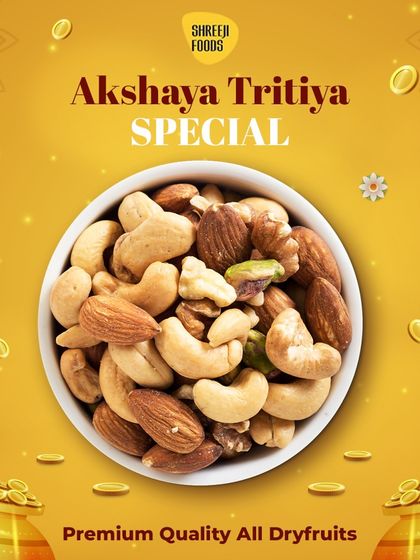A special for Akshaya Tritiya. A bowl of my premium mixed nuts to celebrate the occasion with traditional and delicious delicacies.