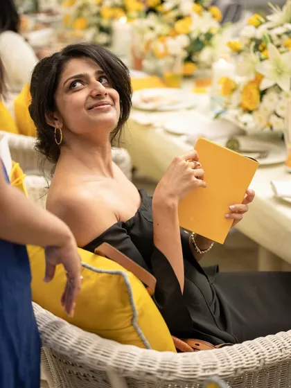 A candid moment from the Bumble event, soaking in the atmosphere of love and connection.