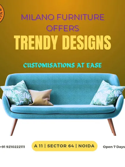 Our trendy sofa designs, like this blue two-seater, are fully customizable. We can adjust the size, fabric, and color to perfectly match your vision for your living space.