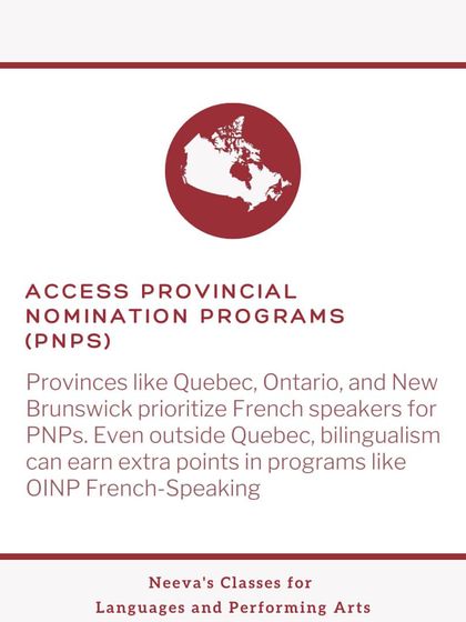 Many Canadian provinces, including Ontario and New Brunswick, have Provincial Nomination Programs (PNPs) that prioritize French-speaking candidates. Bilingualism can earn you extra points and a faster invitation.