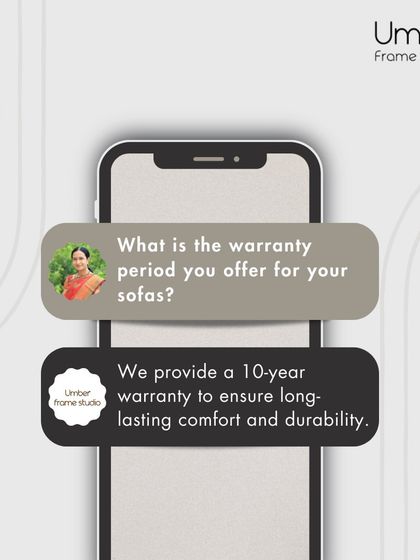 We stand by our work. All our custom-made sofas come with a 10-year warranty to ensure long-lasting comfort and durability.