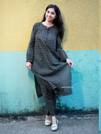 Turn heads in our bestselling dark printed co-ords. This must have outfit of the season is made from pure cotton for all day comfort.