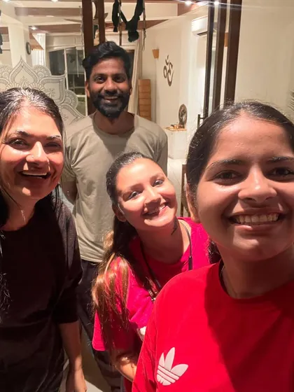 This is what community looks like. A simple, happy moment with some of the beautiful souls who make our Yogshala feel like home. The connections we build here go far beyond the mat.