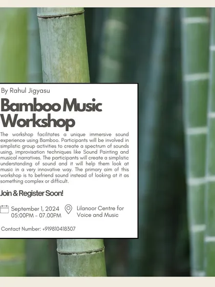 Our Bamboo Music Workshop offers a unique immersive sound experience, using improvisation and rhythm to create a spectrum of sounds.