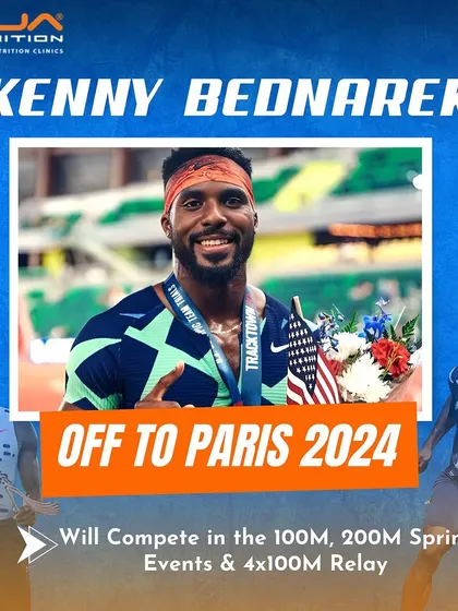 The journey continues! It's an honor to be part of Kenny Bednarek's team as he heads to the Paris 2024 Olympics. My role as his sports nutritionist is to ensure his diet is optimized for the 100m, 200m, and relay events, focusing on explosive energy, muscle repair, and maintaining peak physical condition.