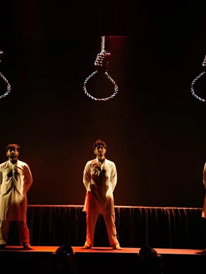 Dance is powerful storytelling. This is a dramatic moment from 'Inquilab,' a patriotic contemporary piece from our Zest showcase, exploring themes of freedom and sacrifice through movement.