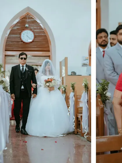 The bride's grand entrance, escorted by her father down the church aisle, a poignant and emotional moment we capture with care.