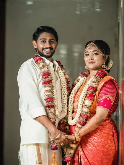 Another beautiful couple portrait, capturing a sweet and intimate moment on their wedding day.