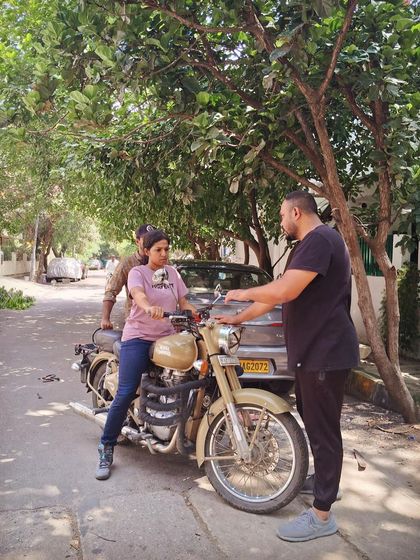 Guiding a student through the basics of throttle and clutch control. This is where the magic of riding begins.