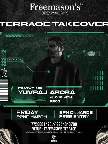 My North-East tour kicks off in Guwahati with a "Terrace Takeover". I'm excited to play some fresh minimal and techno sounds for the crowd there.