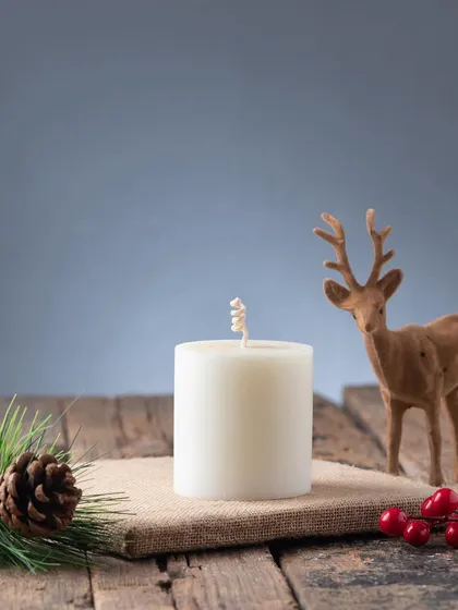 A simple and elegant white pillar candle. You can't go wrong with this for a clean, minimalist Christmas look.