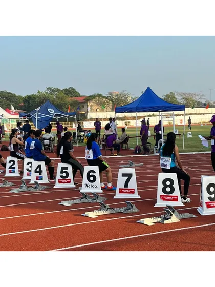 The calm before the storm. My para-athletes at the starting line of the National Championships, ready to put their training to the test.