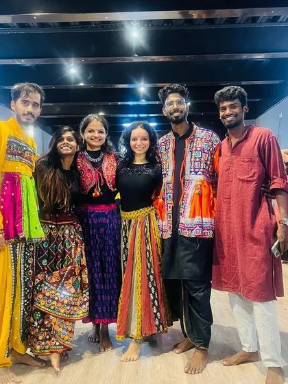 Posing with some of the talented dancers from our Garba workshop. We are so proud of the community we are building together.