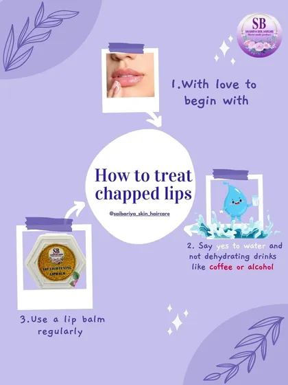 Say goodbye to chapped lips with these three simple steps. Start with love, say yes to water instead of dehydrating drinks like coffee, and use a nourishing lip balm regularly.