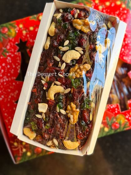 My Christmas plum cake, packed and ready for gifting. It's a traditional holiday treat that I've made accessible to everyone with my eggless recipe.