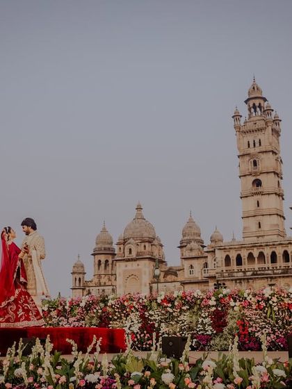 Another angle of the epic stage setup in front of the palace.