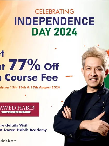 To celebrate Independence Day, we are offering a flat 77% discount on our professional course fees. This limited-period offer is your opportunity to enroll in our certified makeup, hair, or nail extension courses at an exceptional price.