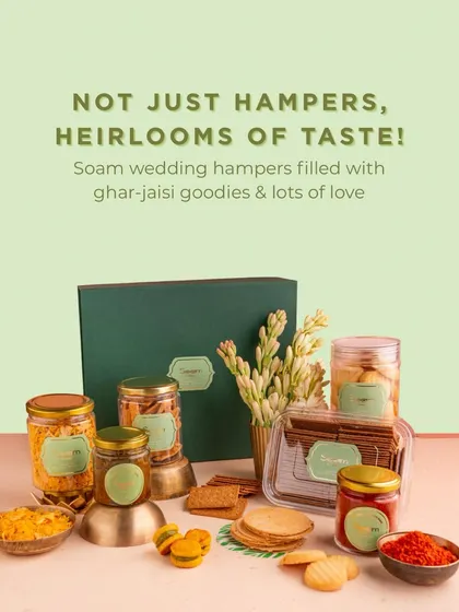 I believe wedding gifts should be more than just snacks; they should be heirlooms of taste. My wedding hampers are filled with ghar-jaisa goodies and lots of love, curated to bring comfort and joy to the new beginning.