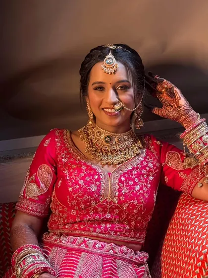 This bride is absolutely shining. Her joyful expression is what I aim to create with every bridal look. The makeup is designed to make her feel confident and beautiful, allowing her true personality to come through.