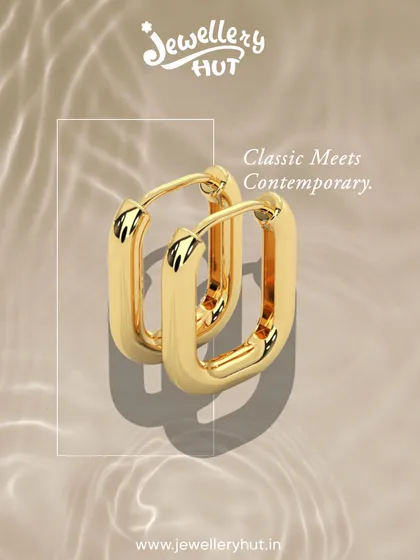 A modern twist on a classic. These statement rectangle hoops are sleek, sharp, and unapologetically bold, perfect for the woman who owns every room she walks into.
