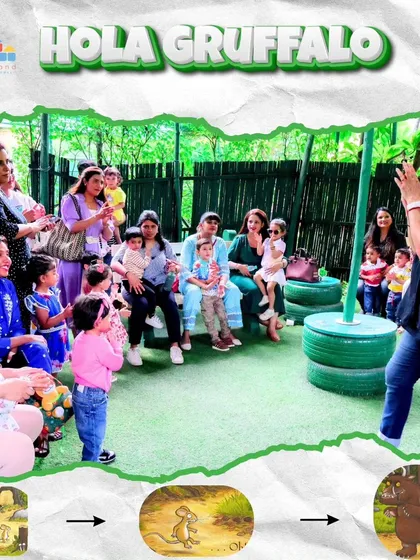 The 'Hola Gruffalo' story session was a full house, with parents and children gathered outdoors to enjoy the tale. We love when our families come together to share in these magical learning moments.