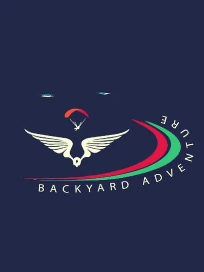 The official logo for Backyard Adventure, our dedicated brand for all things thrill and adventure. Stay tuned as we continue to add more exciting activities like go-karting and more.