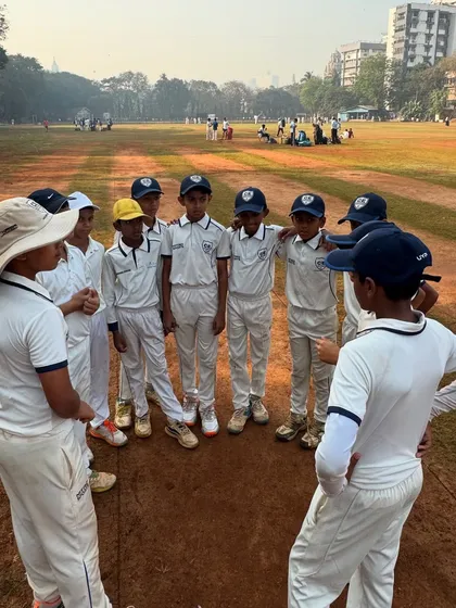 A quick team huddle after a victory in the U-12 MCA Bhaskar Thakur Memorial. We discuss our performance, learn from our mistakes, and prepare for the next challenge.