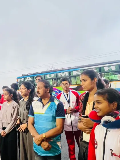 On our way to the tournament venue in Tamil Nadu, we stopped to visit a historic Shani temple. It was a peaceful and spiritual start to our day.