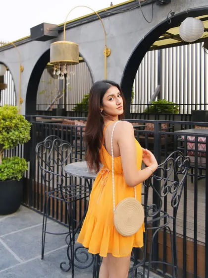 Another look at the summer dress, this time looking over my shoulder.