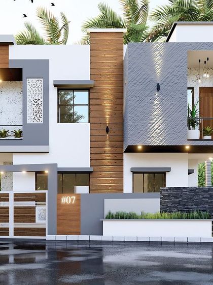 An identical view of the Shreerampura project, emphasizing its modern aesthetic and thoughtful material selection.