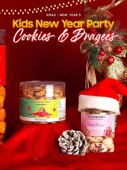 A closer look at the sweet treats in our kids' party combo. The Raspberry Jam Mini Cookies and Rose Petal Almond Dragees are always a huge hit, offering a burst of flavour that brings smiles to their faces.