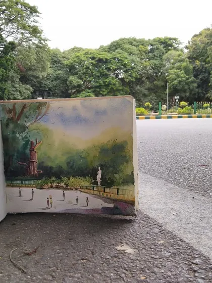 A throwback to our 2019 Plein Air (outdoor) painting session at Cubbon Park. Capturing the beauty of nature on-site is a wonderful and challenging experience.
