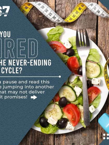Are you tired of the endless cycle of diets that promise the world but deliver nothing? We see this all the time. This image, showing a plate of salad next to dumbbells and a measuring tape, represents the common struggle. Our goal is to help you break free from this frustration.