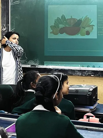 A big part of my work is going into schools and talking directly to adolescents. Here I am during a nutrition session at a Delhi government school, discussing how the right foods provide energy for studies and sports. It is a blessing to connect with them and set them on a path to a healthy future.