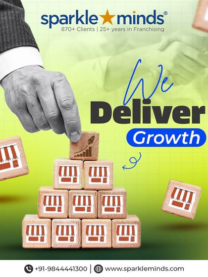 We deliver growth. This visual of stacking franchise blocks symbolizes our commitment to building your business outlet by outlet, using proven strategies to drive real, tangible expansion.