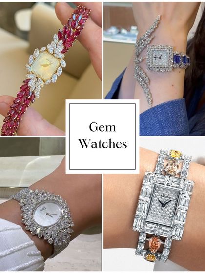 Jewellery Trend Alert: Gem Watches. These beautiful timepieces are more like bracelets, combining the functionality of a watch with the beauty of high jewelry. A perfect modern heirloom.