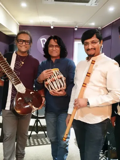 A photo from the rehearsal for the Anandotsav concert, with some of the most talented musicians in the country.