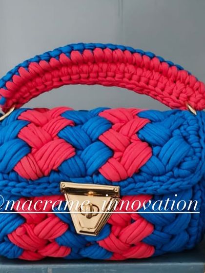 I love playing with color combinations, like this blue and red crochet puff bag. It's a bold and eye-catching piece that's sure to get compliments.