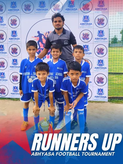 Our U9 stars celebrating their Runners-Up finish at the Abhyasa Football Tournament.