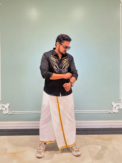 Getting ready for a South Indian themed event. My attire is always chosen to complement the specific cultural traditions of the family I'm hosting for.