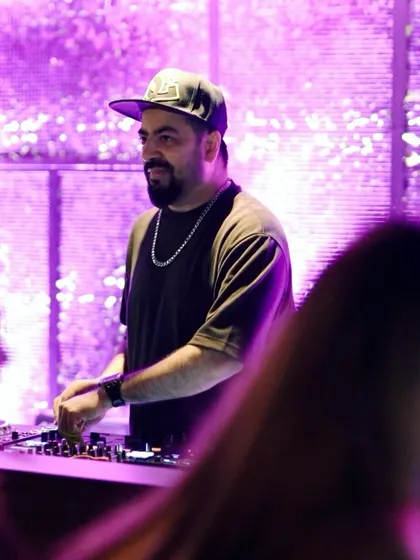 A shot of me smiling, enjoying the vibe as much as the crowd is.