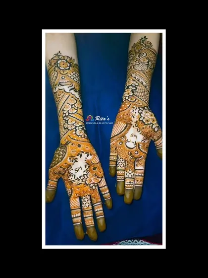 The full view of the completed floral engagement design, showcasing the beautiful symmetry and intricate details.