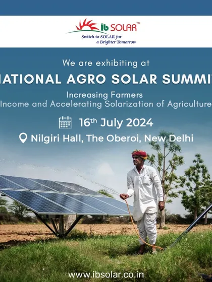 Our announcement for exhibiting at the National Agro Solar Summit in New Delhi. We positioned ourselves as a key player in accelerating the solarization of agriculture.