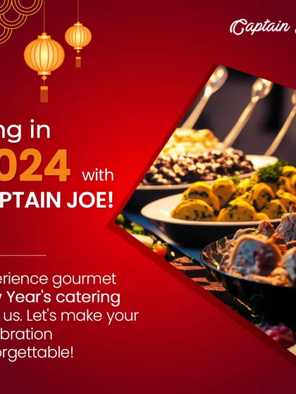 Ring in the New Year with a gourmet celebration. This image, featuring a lavish spread of food, represents the unforgettable catering experience I provide to make your New Year's party a hit.