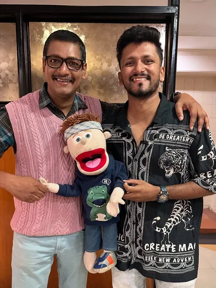 A great moment with the talented actor Priyadarshan Jadhav after his play.