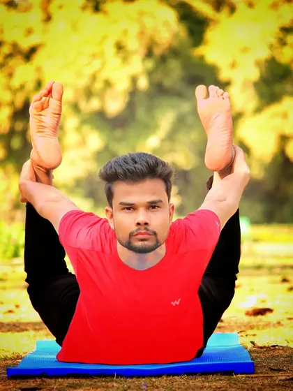This is me in a deep variation of Dhanurasana, or Bow Pose. I practice what I teach, and my own journey helps me guide you through the challenges and breakthroughs in your advanced practice.